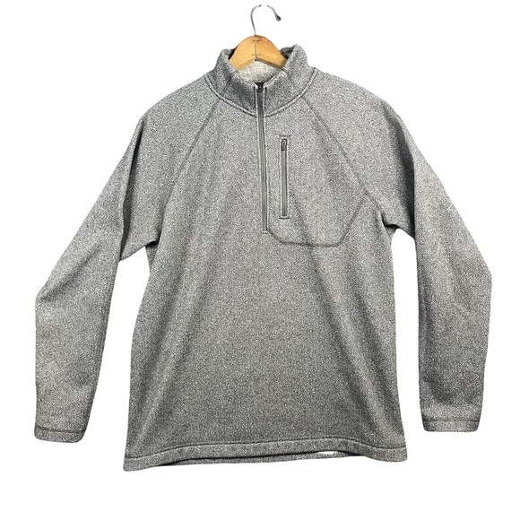 Cabela's Other - Cabela's Men's L Classic Gray Herringbone 1/4 Zip Fleece Casual Outdoors Golf